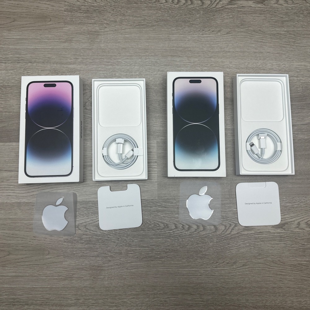 Original Box & Charger Only For Apple iPhone 14 Pro Max Deep Purple/Space‎ Black